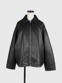Jimwag Fake leather blouson オーバーサイズ　2024 Fake leather zip blouson - FIKA. - FIKA.｜YAMADAYA STORE