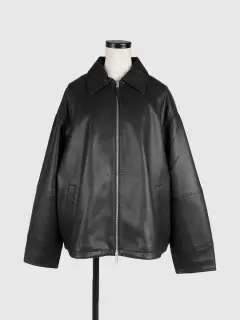 Fake leather zip blouson - FIKA. - FIKA.｜YAMADAYA STORE