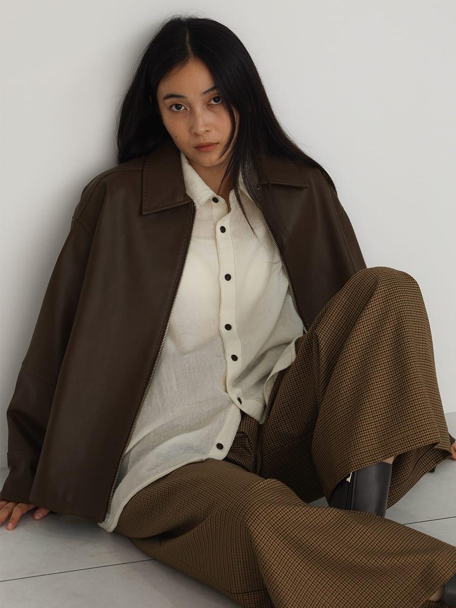 fu様用 Fake leather zip blouson - FIKA. - FIKA.｜YAMADAYA STORE