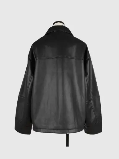 Fake leather zip blouson - FIKA. - FIKA.｜YAMADAYA STORE
