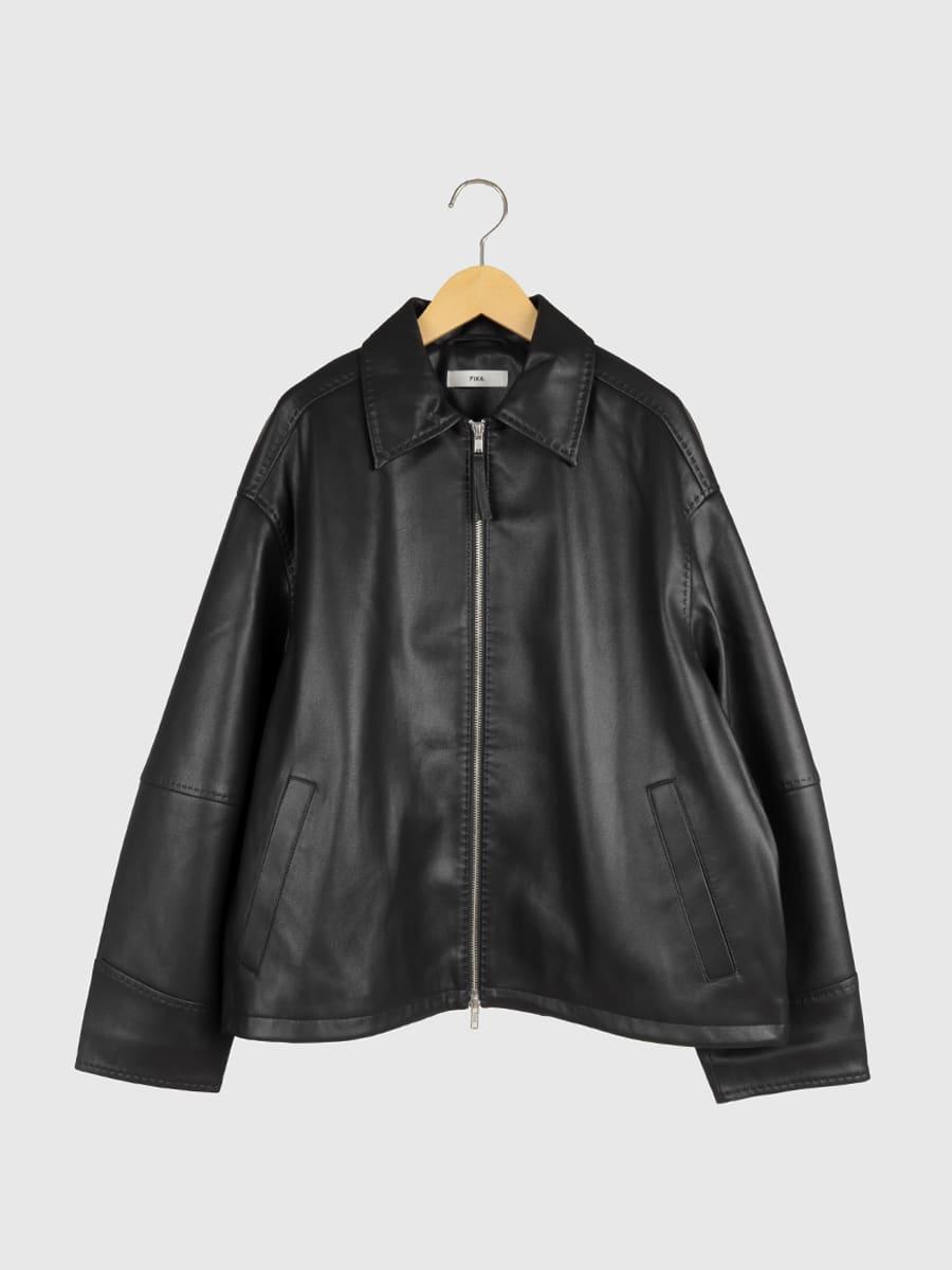 Fake leather zip blouson - FIKA. - FIKA.｜YAMADAYA STORE