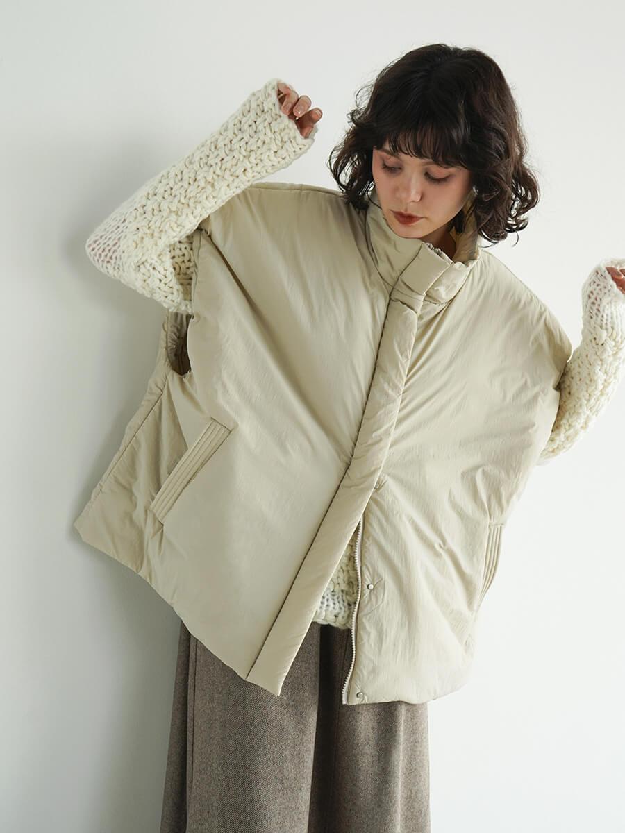 Nylon padded stand collar vest YAMADAYA STORE Nylon padded stand collar vest YAMADAYA STORE