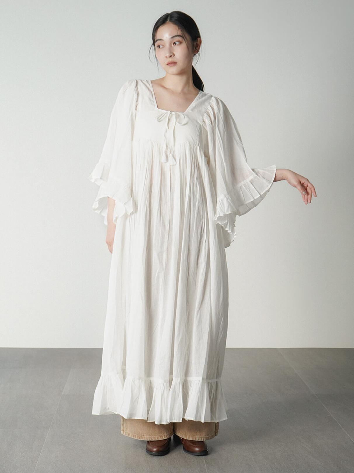 2way hem frill cotton onepiece - FIKA. - FIKA.｜YAMADAYA STORE