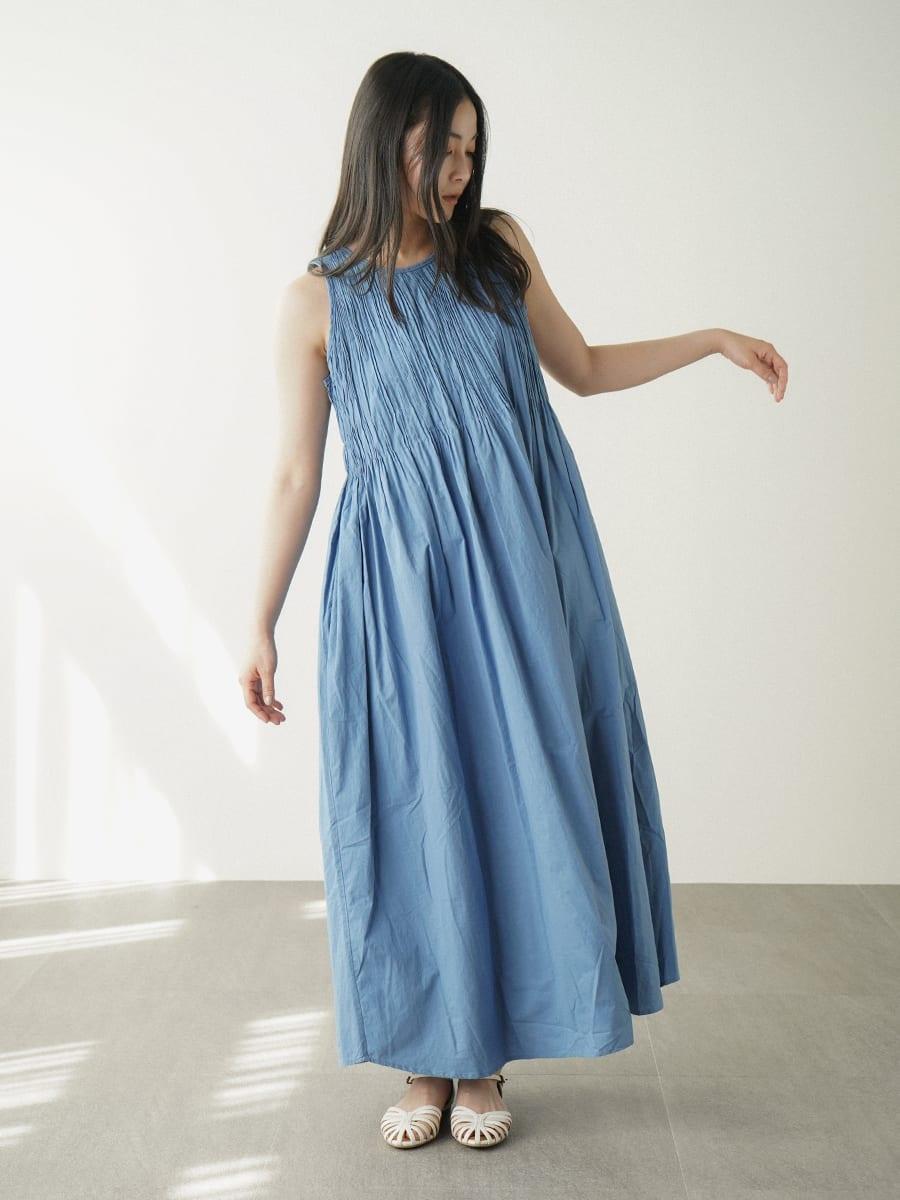 Shirred cotton onepiece