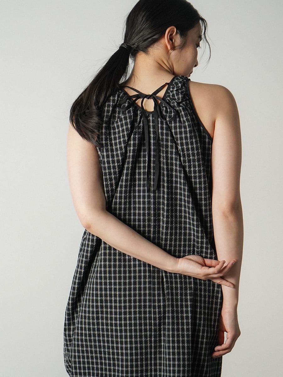 Seersucker check onepiece