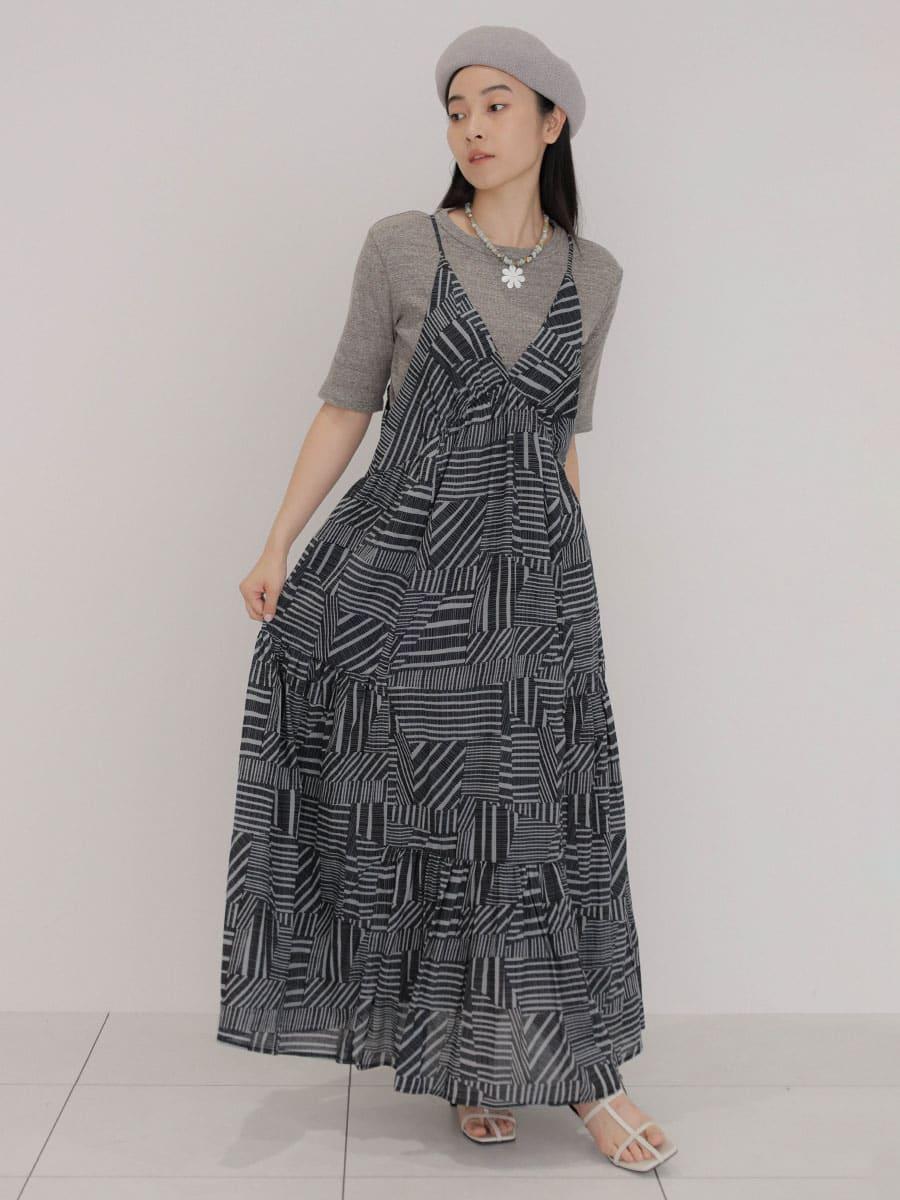 Geometric camisole onepiece