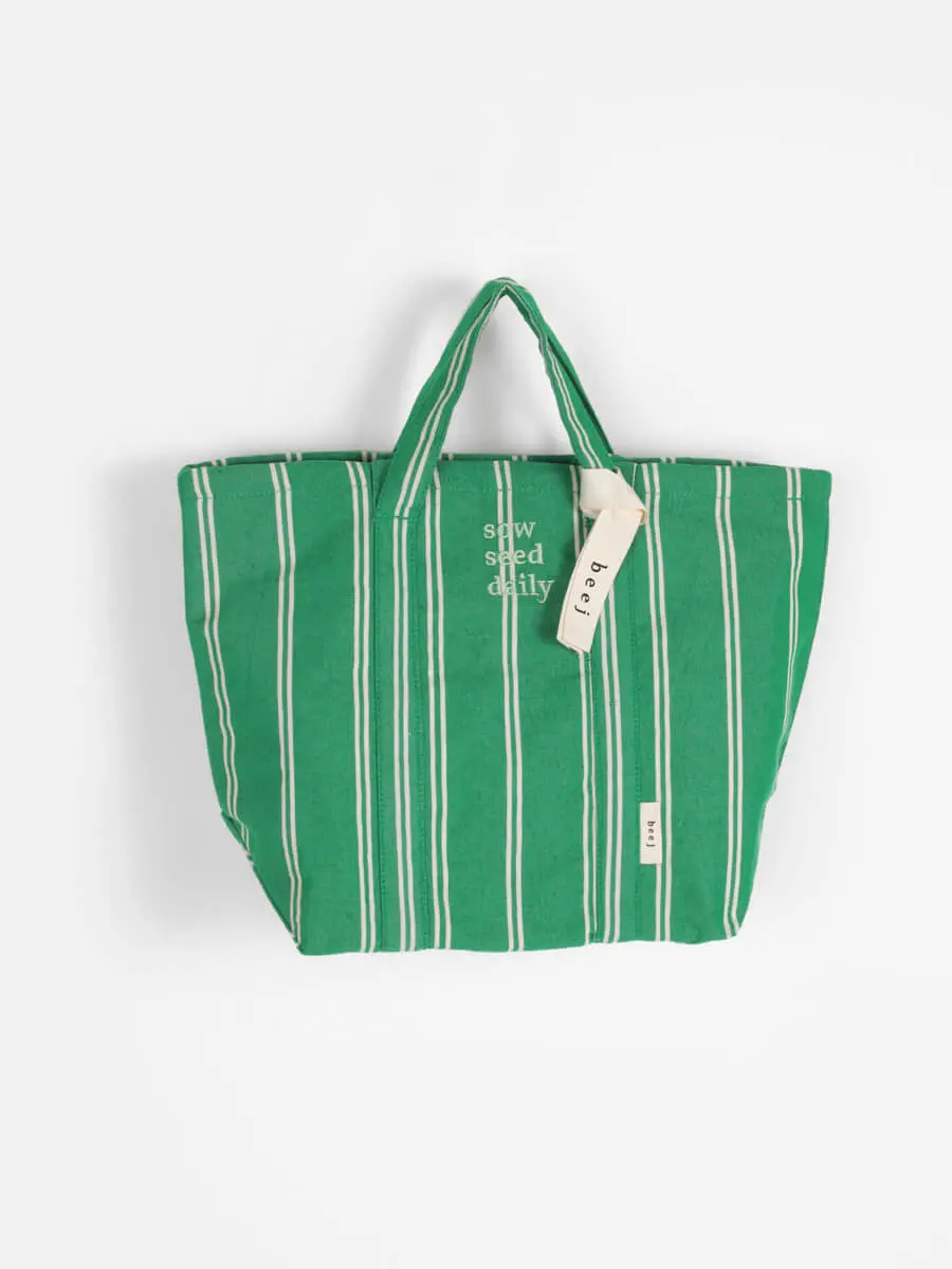 stripe fabric Tote bag - beej - FIKA.｜YAMADAYA STORE