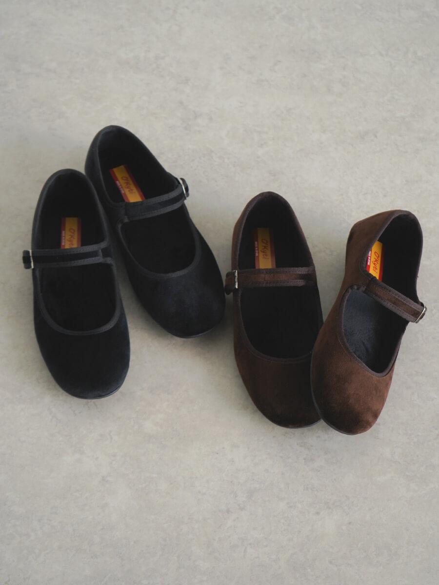 Flat mary jane velvet shoes YAMADAYA STORE Flat mary jane velvet shoes YAMADAYA STORE