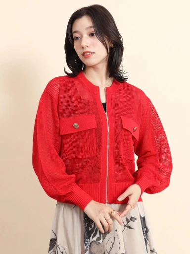 新品！fennel ニット 透かし編みニットジップカーディガン - FENNEL - FENNEL