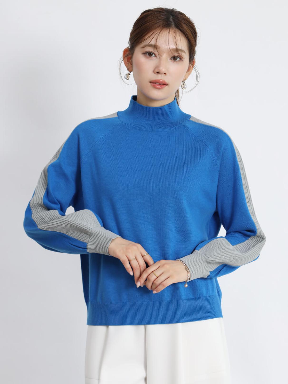 バイカラーラインモックネックニット - FENNEL - FENNEL｜YAMADAYA STORE