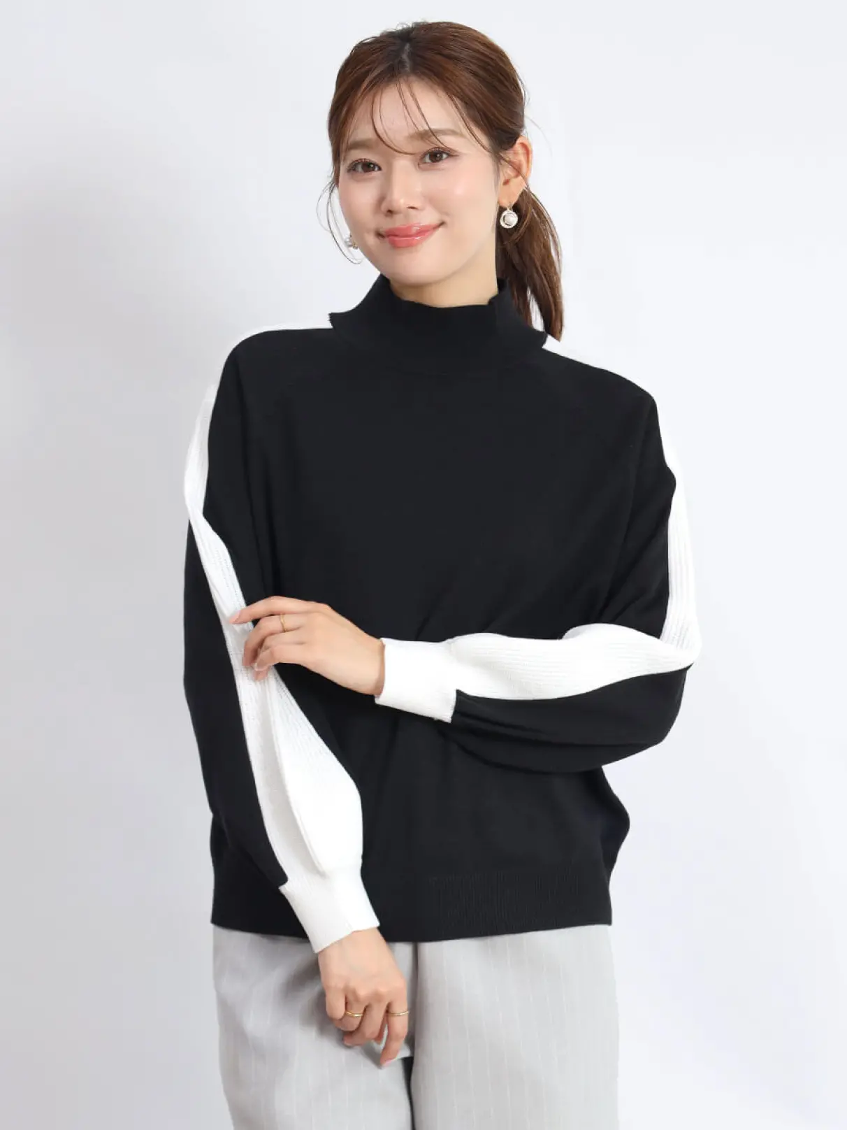 バイカラーラインモックネックニット - FENNEL - FENNEL｜YAMADAYA STORE