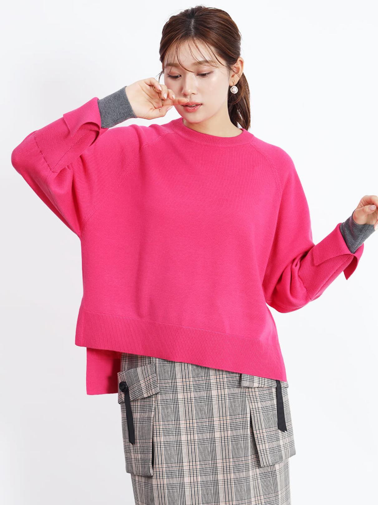 ヤマダヤ FENNEL 配色 アクセント 2WAY スリーブニット 配色アクセント2WAYスリーブニット - FENNEL - FENNEL｜YAMADAYA STORE