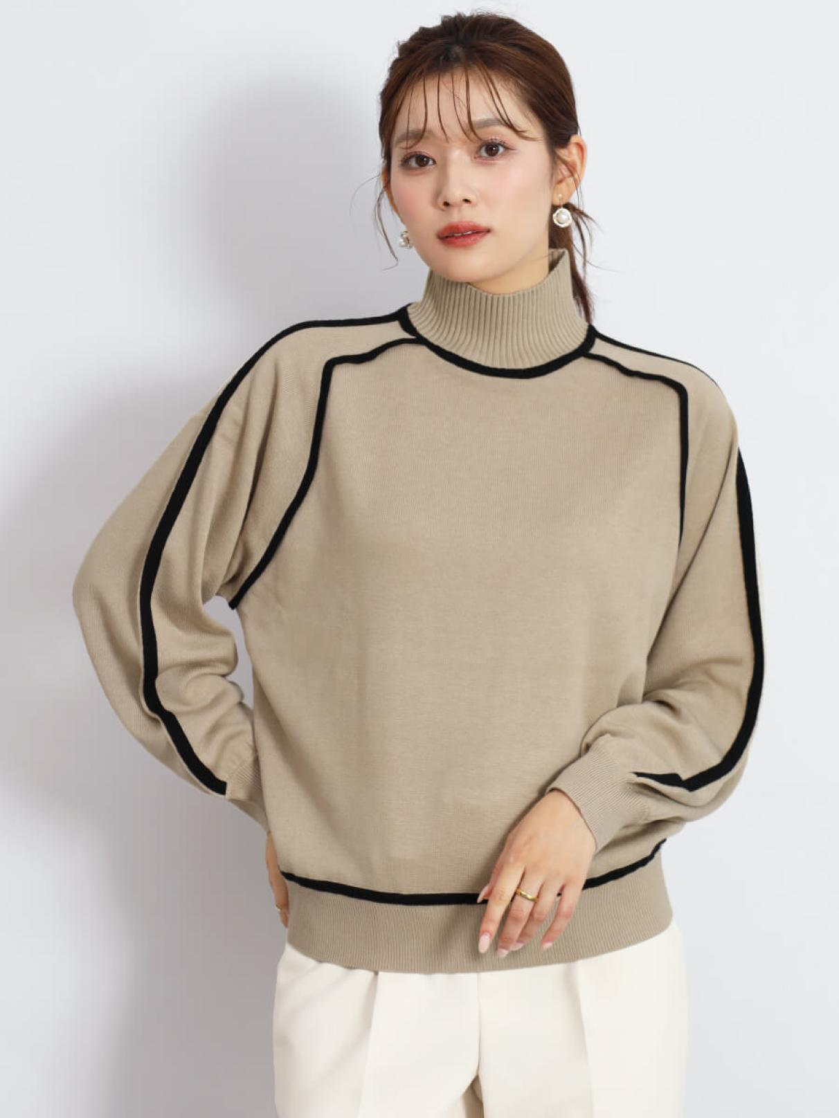 新品☆FENNELバイカラープルオーバーニット☆定価１８９００円☆送料込 配色ラインニットプルオーバー - FENNEL - FENNEL｜YAMADAYA STORE