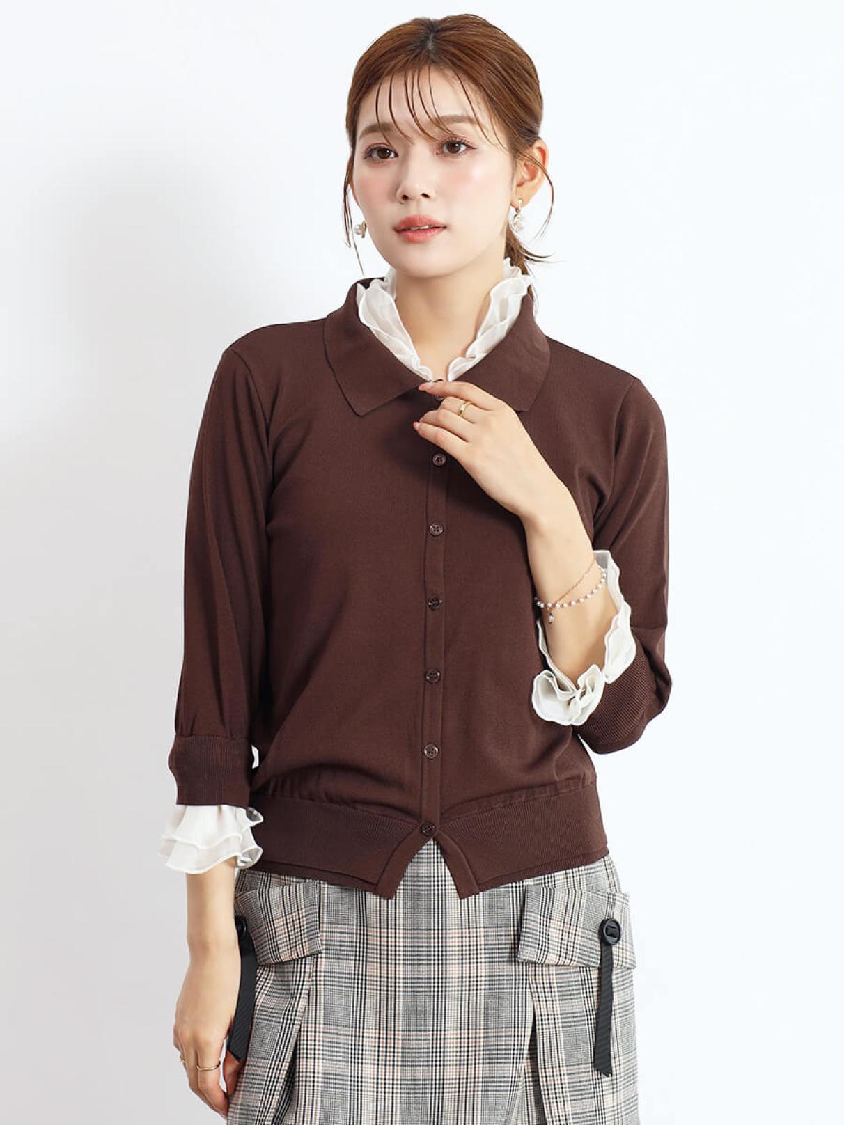 ルネ♡フリルカーディガン フリル付きポロ襟カーディガン - FENNEL - FENNEL｜YAMADAYA STORE