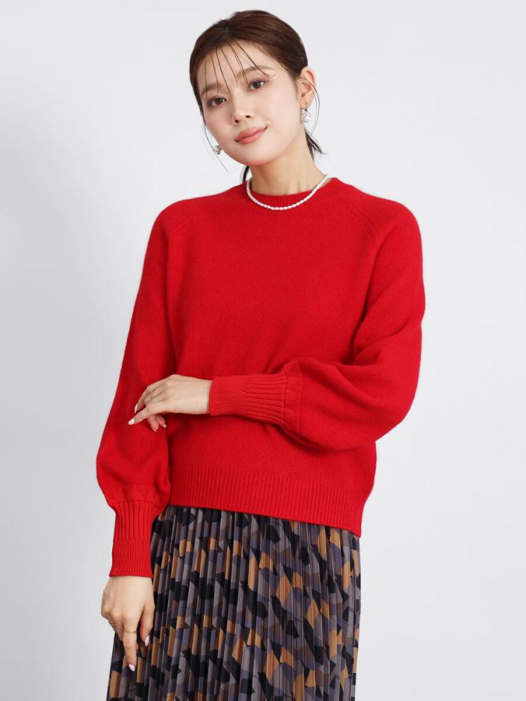 レディース ニット 赤 ウールミックスリブカフスニット - FENNEL - FENNEL｜YAMADAYA STORE