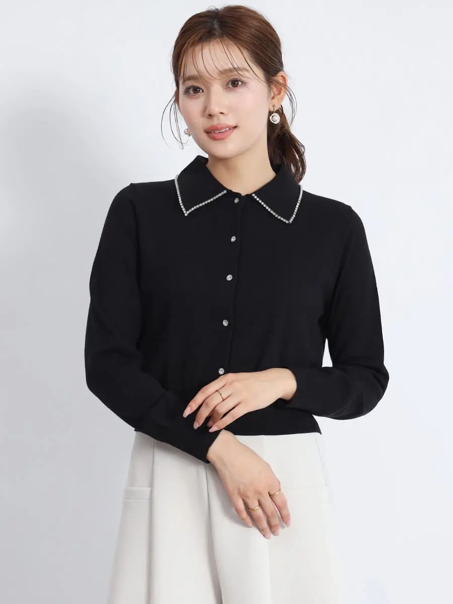 ヤマダヤ、FENNEL ホワイト・綺麗めカーディガン 新品未使用！！ ラインビジュー襟カーディガン - FENNEL - FENNEL｜YAMADAYA STORE