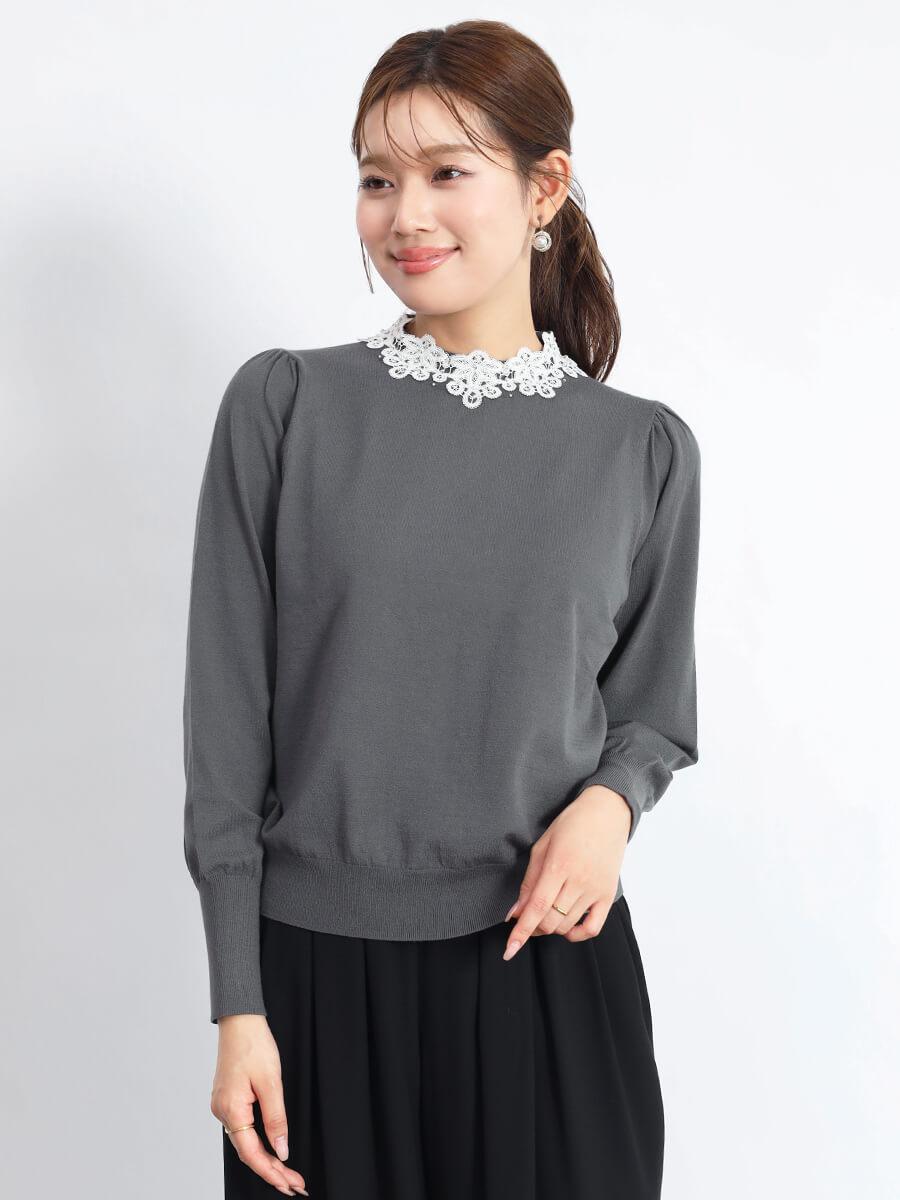 トップス fennel レースネックニットトップス - FENNEL - FENNEL｜YAMADAYA STORE