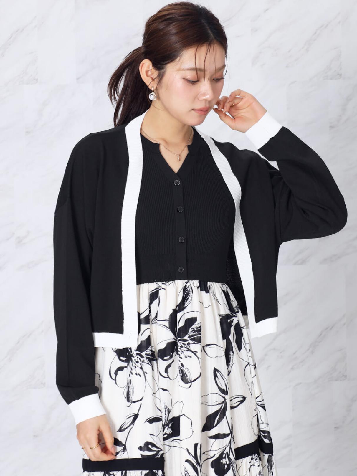 配色トリミングショートカーディガン - FENNEL - FENNEL｜YAMADAYA STORE