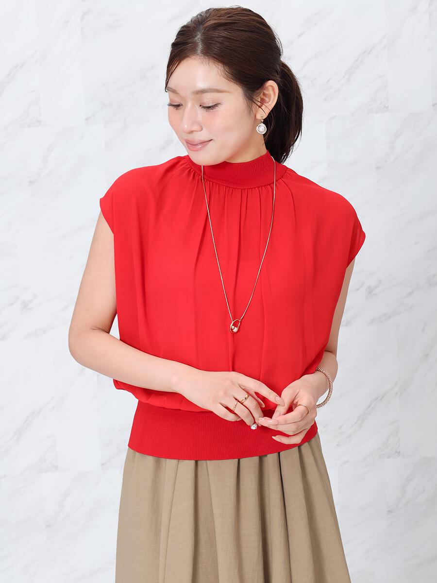 YAMADAYA FENNELのカシミヤ100％ニットセーター シアー×ニット異素材コンビトップス - FENNEL - FENNEL｜YAMADAYA STORE