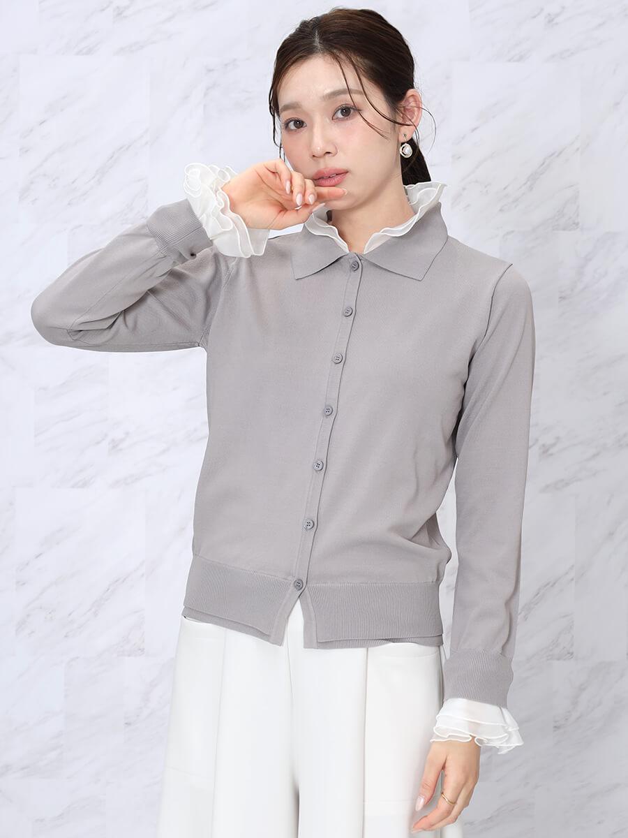 フリル付きポロ襟カーディガン（spring） - FENNEL - FENNEL｜YAMADAYA