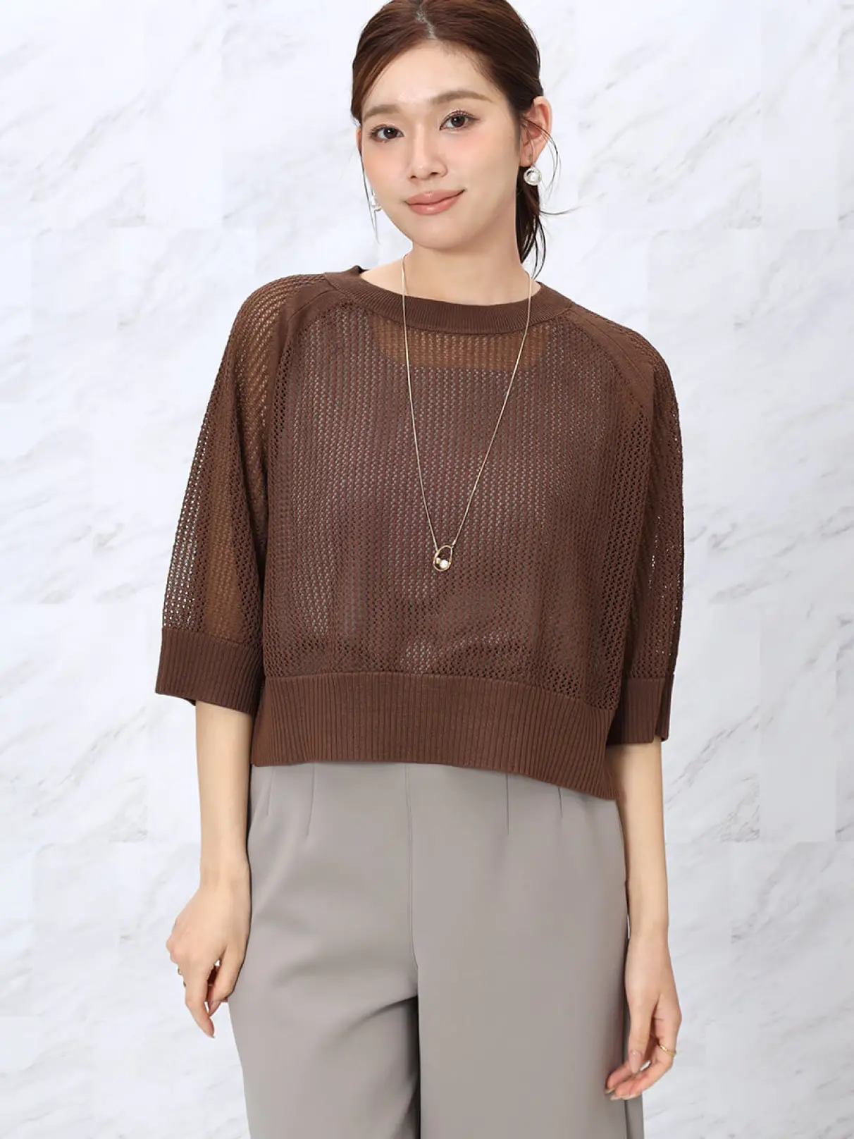 クロップドメッシュニットトップス - FENNEL - FENNEL｜YAMADAYA STORE
