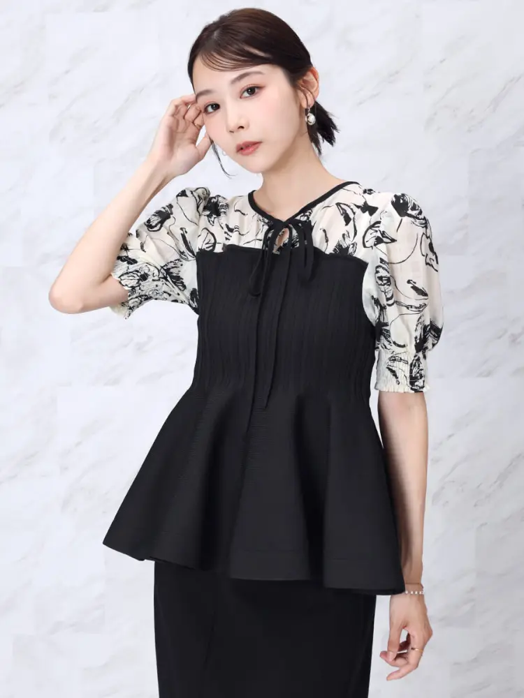 ニットドッキングペプラムブラウス - FENNEL - FENNEL｜YAMADAYA STORE