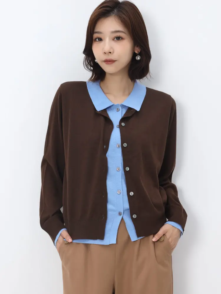 ポロカラーダブルフロントカーディガン - FENNEL - FENNEL｜YAMADAYA STORE