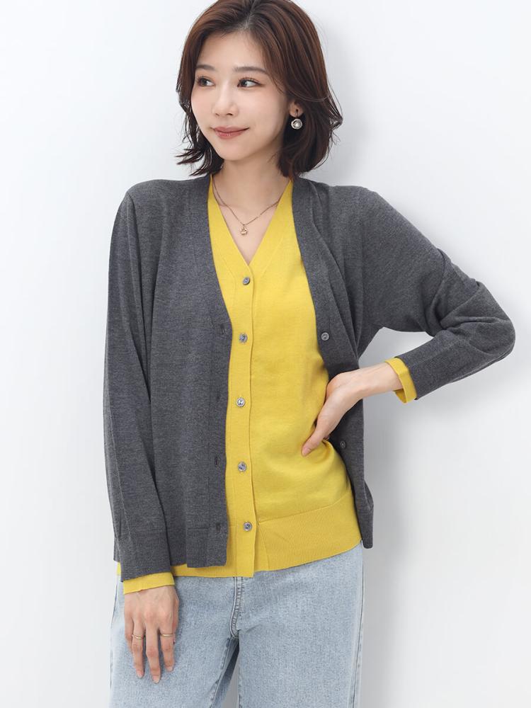 Vネックダブルフロントカーディガン - FENNEL - FENNEL｜YAMADAYA STORE