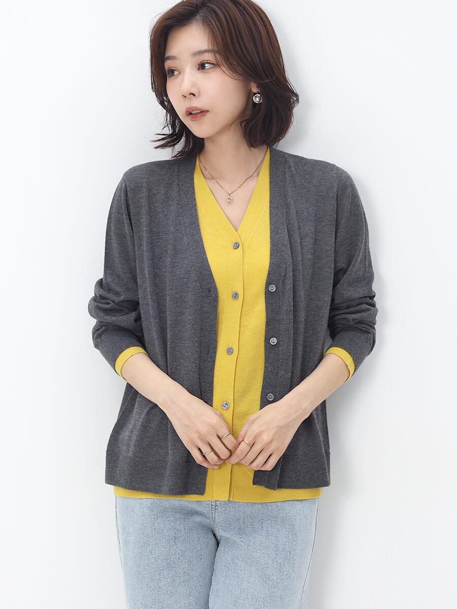 Vネックダブルフロントカーディガン - FENNEL - FENNEL｜YAMADAYA STORE