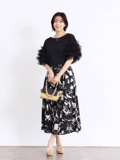 【FENNEL フェンネル】半袖カットソー　黒　サイズM★新品未着用 フェンネル FENNEL バイカラーインパンツワンピース （ブラック