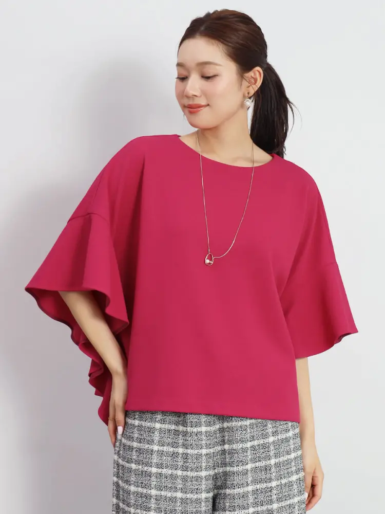 kameeeyu です❣️ ラッフルスリーブトップス ラッフルスリーブ ブラウス レディース 半袖 シフォン トップス