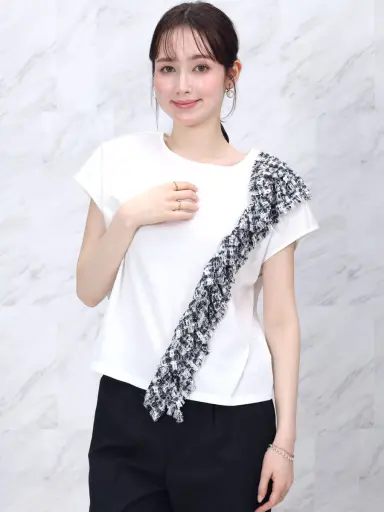 新品☆FENNEL フェンネル☆ティアードチュニックブラウス　YAMADAYA 日本製 FENNEL チュニック ティアードブラウス フレンチスリーブ