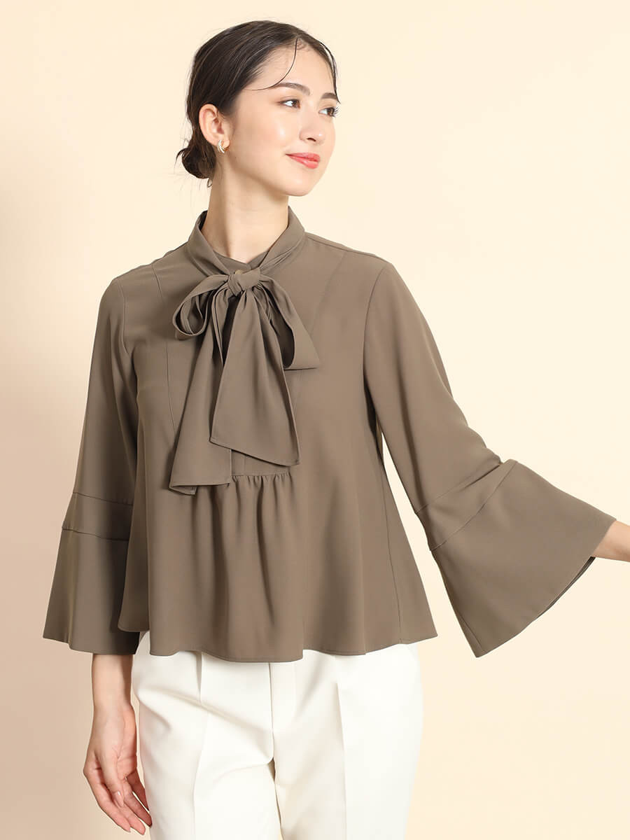 リボンタイフレアスリーブブラウス YAMADAYA STORE