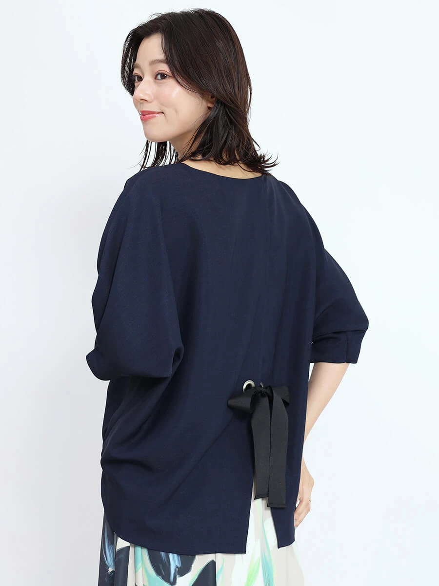 新品未使用　FENNEL リボン付き黒フレアスリーブブラウス S.ESSENTIALS]フレアスリーブブラウス | KOBUNSHA SELECT SHOP