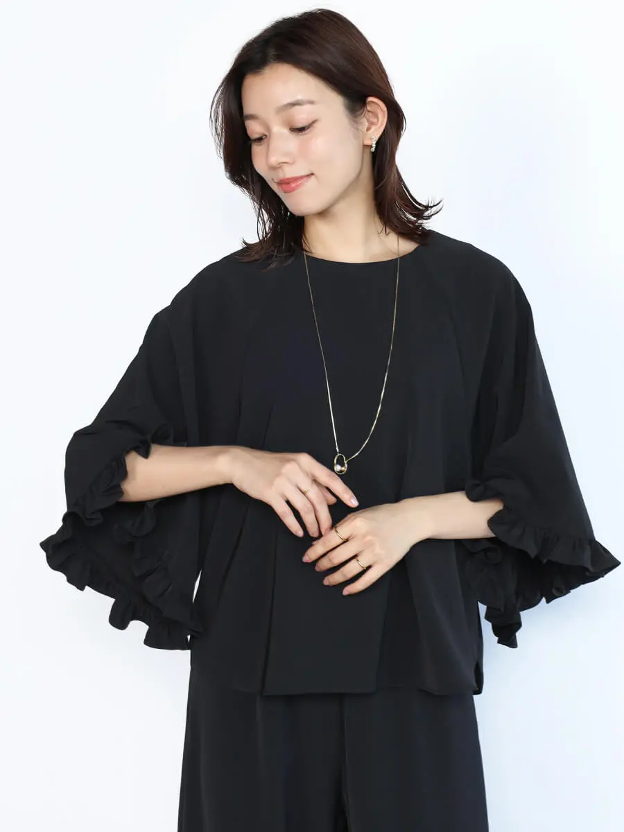 タグ付き ヤマダヤ FENNEL ギャザーネック リボンブラウス 9号 M 黒 リボンギャザーネックブラウス - FENNEL - FENNEL｜YAMADAYA STORE