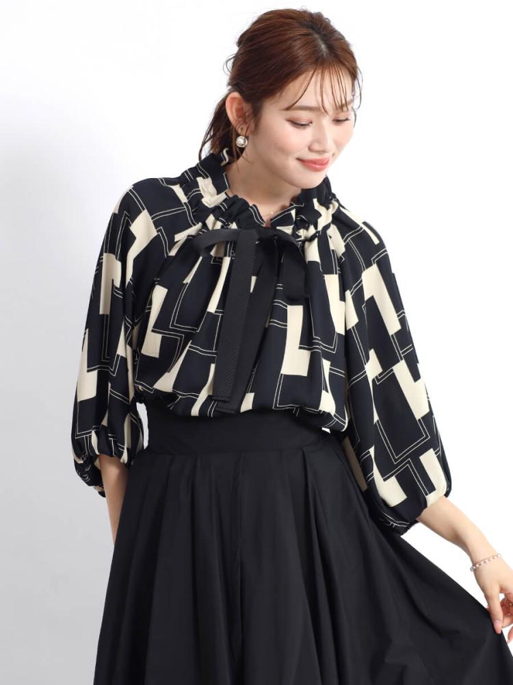 新品タグ付き YAMADAYA FENNEL ギャザーネックボリュームブラウス