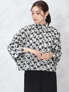 バックボタンジオメトリックドルマンブラウス - FENNEL - FENNEL