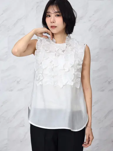 フロントフリルノースリーブブラウス - FENNEL - FENNEL｜YAMADAYA STORE