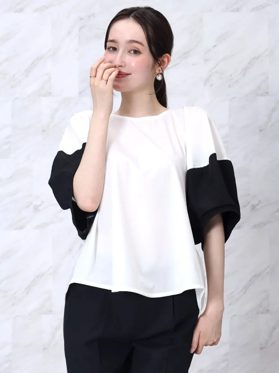 バイカラーボリュームスリーブブラウス - FENNEL - FENNEL｜YAMADAYA STORE