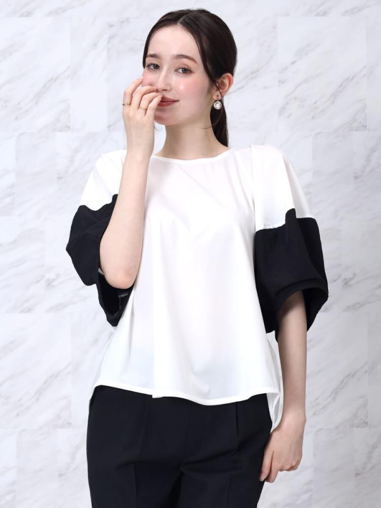 バイカラーボリュームスリーブブラウス - FENNEL - FENNEL｜YAMADAYA STORE