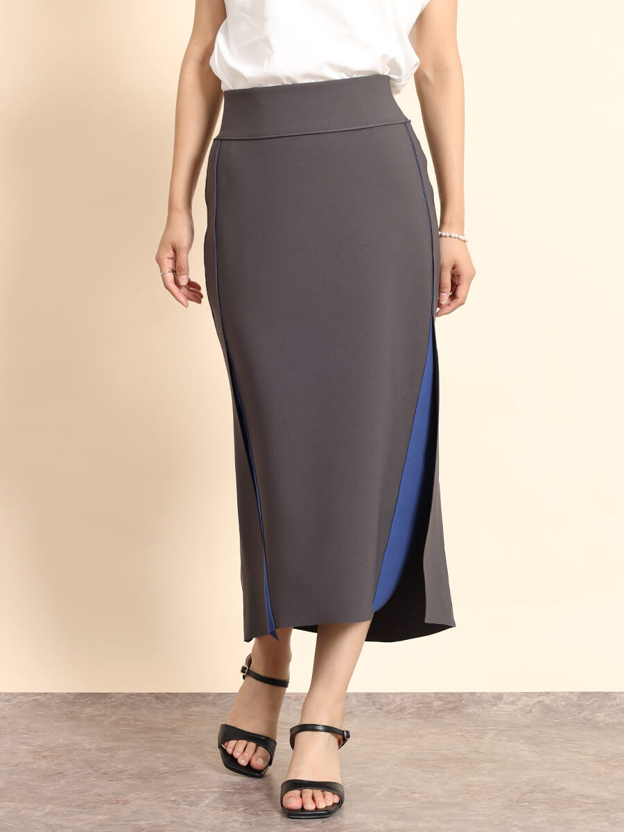 ハイストレッチ配色ナロースカート YAMADAYA STORE