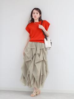 新品 スコットクラブ タックワークボリュームチュールスカート タックワークボリュームチュールスカート（beige） - FENNEL - FENNEL