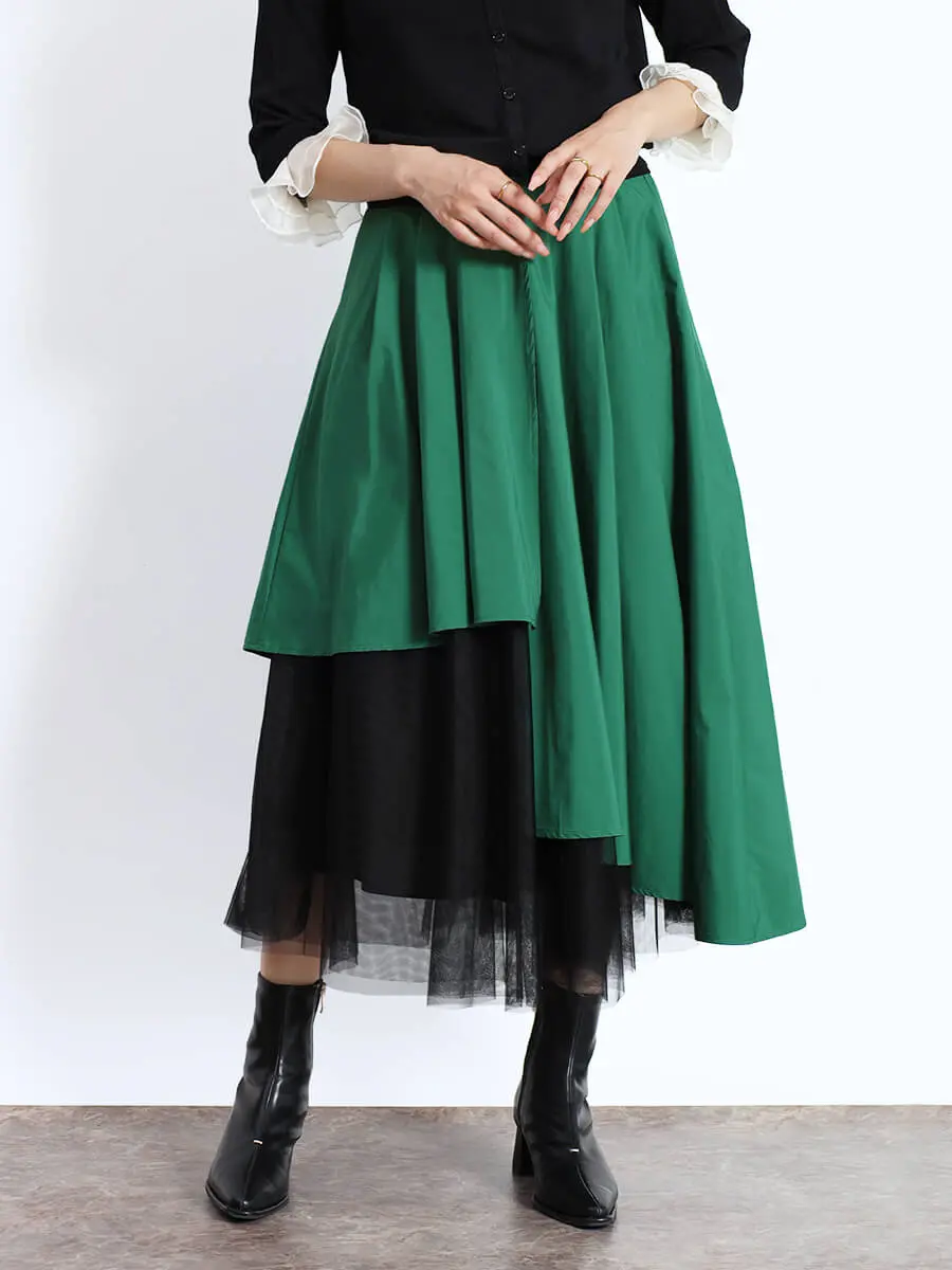 匿送込新品●ヤマダヤ　フェンネル　FENNEL チュールスカート■ライトグリーン 匿送込新品○ヤマダヤ フェンネル FENNEL チュールスカート