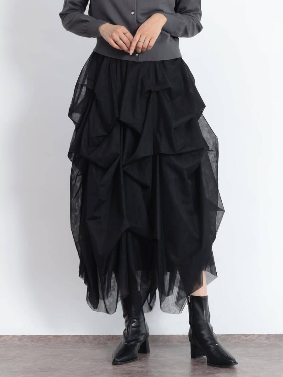 新品未使用FENNEL フェンネル チュールレイヤードスカートブルー　ヤマダヤ 新品未使用FENNEL フェンネル チュールレイヤードスカートブルー