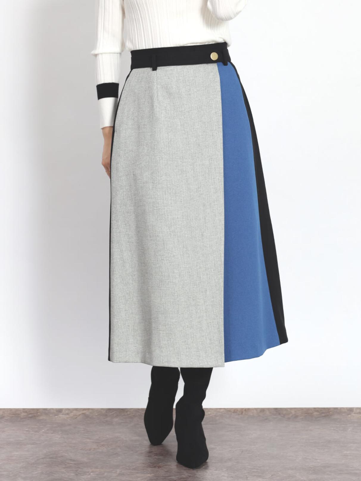 【NEW】フェンネル（FENNEL）/千鳥柄配色ラップ風スカート 千鳥柄配色ラップ風スカート - FENNEL - FENNEL｜YAMADAYA STORE