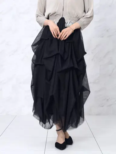 極美品⭐︎FENNEL ジャガードフラワーボリュームスカート 9号 ヤマダヤ タックワークボリュームチュールスカート - FENNEL - FENNEL｜YAMADAYA