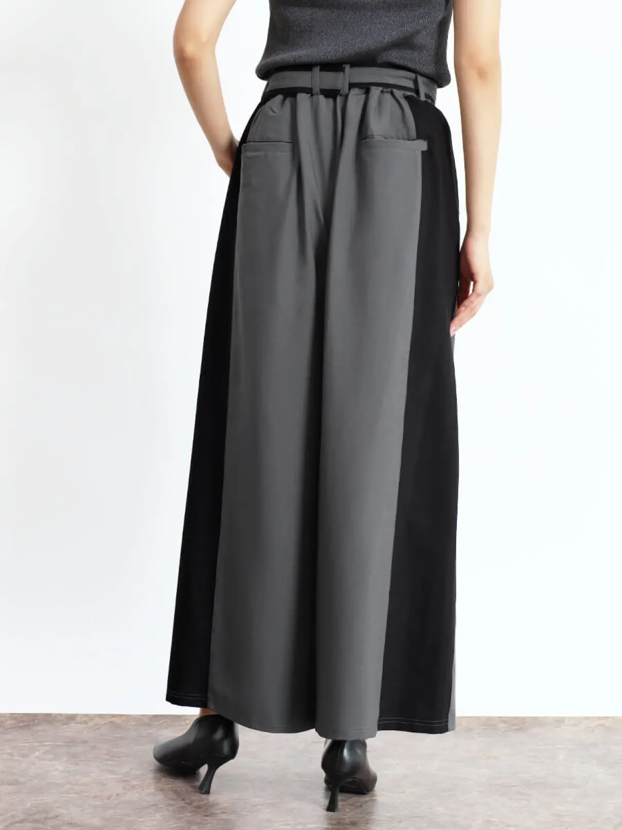 新品　フェンネル　ワイドパンツ　日本製　ヤマダヤ ベルト付きバイカラーワイドパンツ - FENNEL - FENNEL｜YAMADAYA