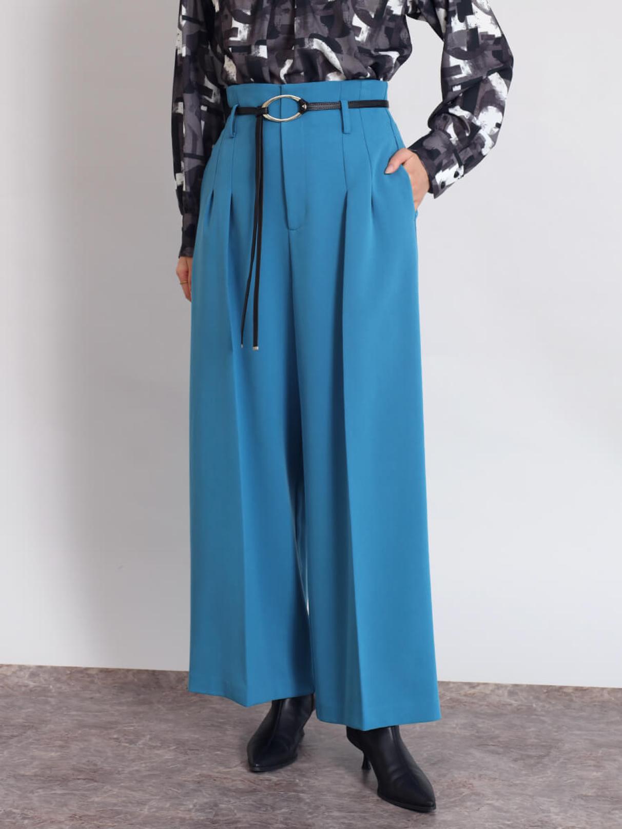 MAATEE&SONS / グルカパンツ/--/--/ブルー/無地 サークルバックルストレッチワイドパンツ - FENNEL - FENNEL｜YAMADAYA