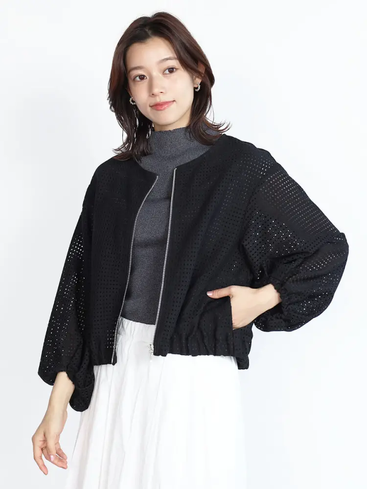 新品 タグ付き フェンネル FENNEL メッシュ ジップブルゾン 黒 夏 メッシュジップブルゾン - FENNEL - FENNEL｜YAMADAYA STORE
