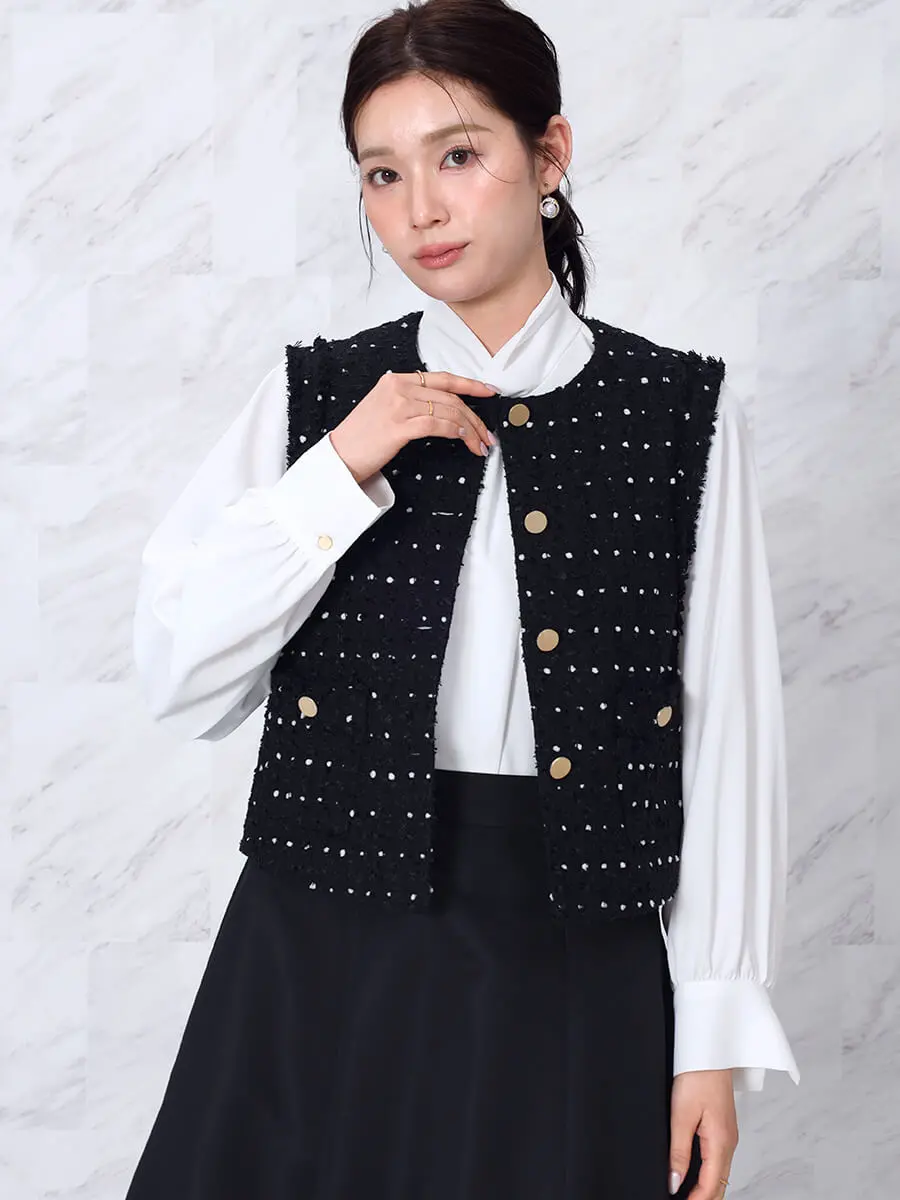 ドットツイードショートジレ - FENNEL - FENNEL｜YAMADAYA STORE